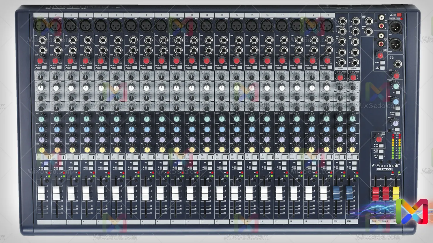 Number of audio channels of the analog mixer