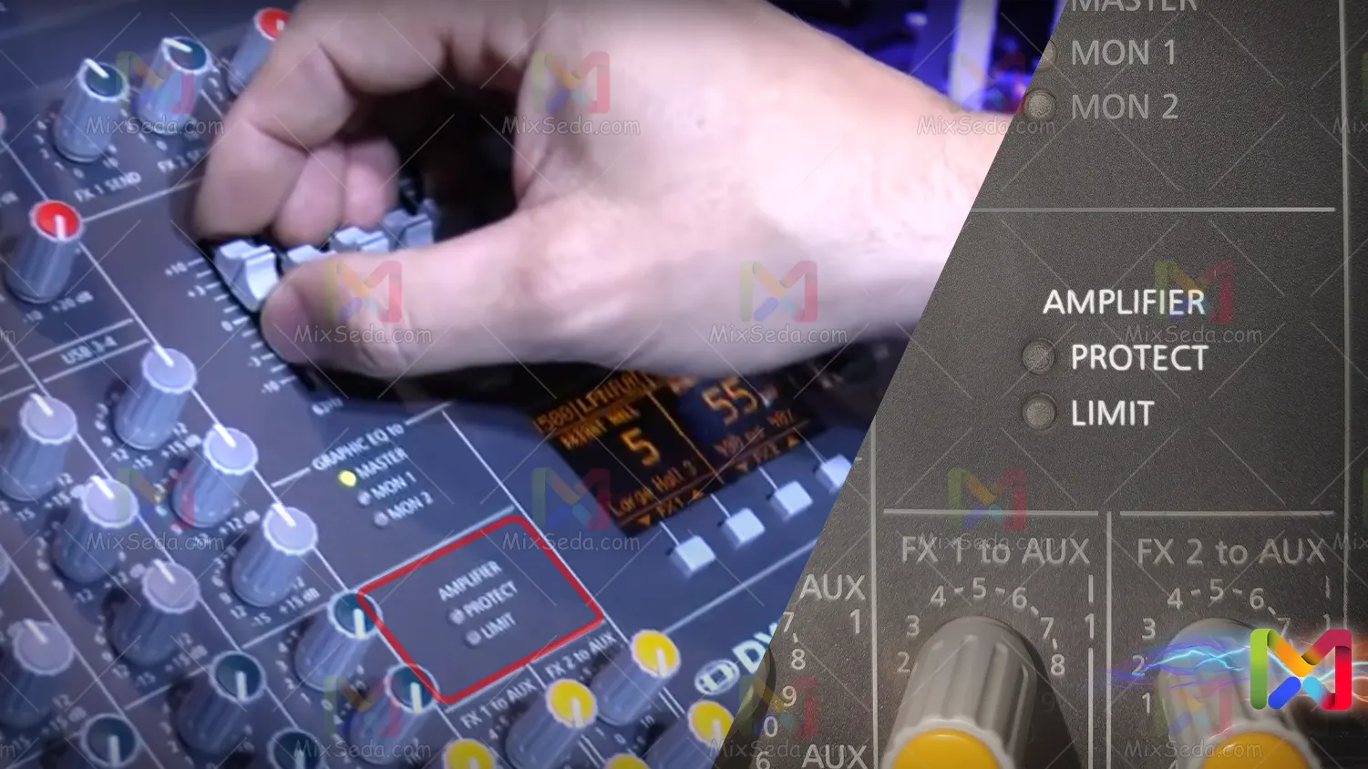 Amplifier power control light